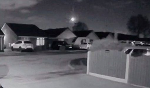 Exploding meteor captured on doorbell camera